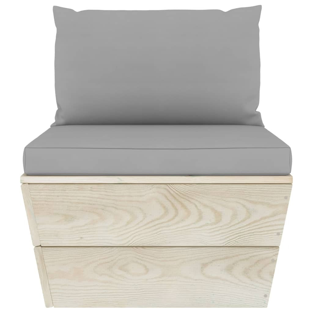 Salon de jardin palette 6 pcs avec coussins bois d'épicéa